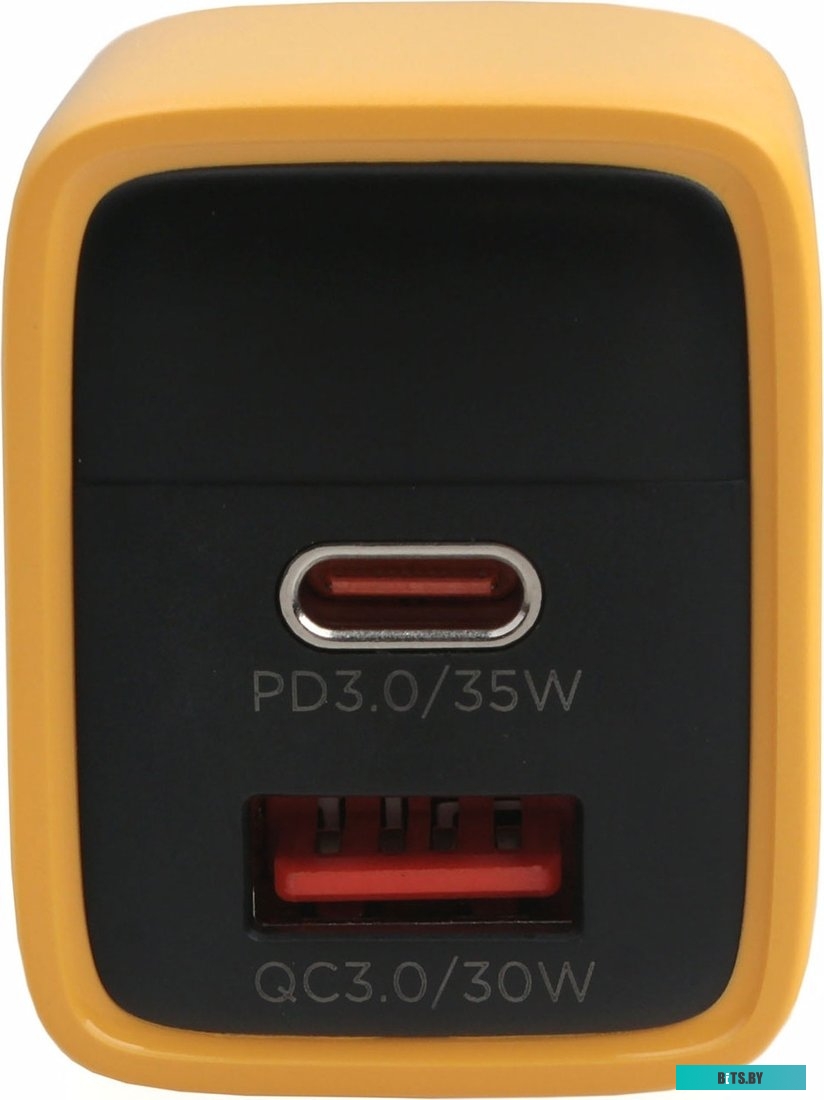Зарядное устройство Cablexpert MP3A-PC-53, 35Вт GaN, QC3.0/PD3.0, 1хUSB, 1хType-C, с дисплеем, желтый MP3A-PC-53