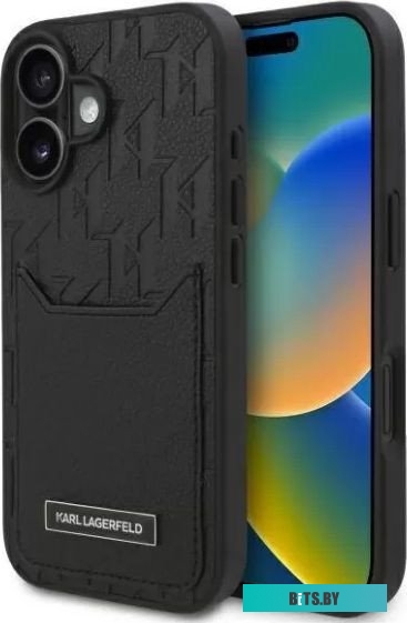 KLHCP16SPGKHPRPK Lagerfeld Cardslot PU Grained Monogram with Pocket для iPhone 16 KLHCP16SPGKHPRPK