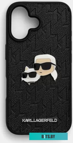 KLHCP16SPGKLKCPK Lagerfeld PU Grained Monogram NFT Karl&Choupette metal Heads для iPhone 16 KLHCP16SPGKLKCPK