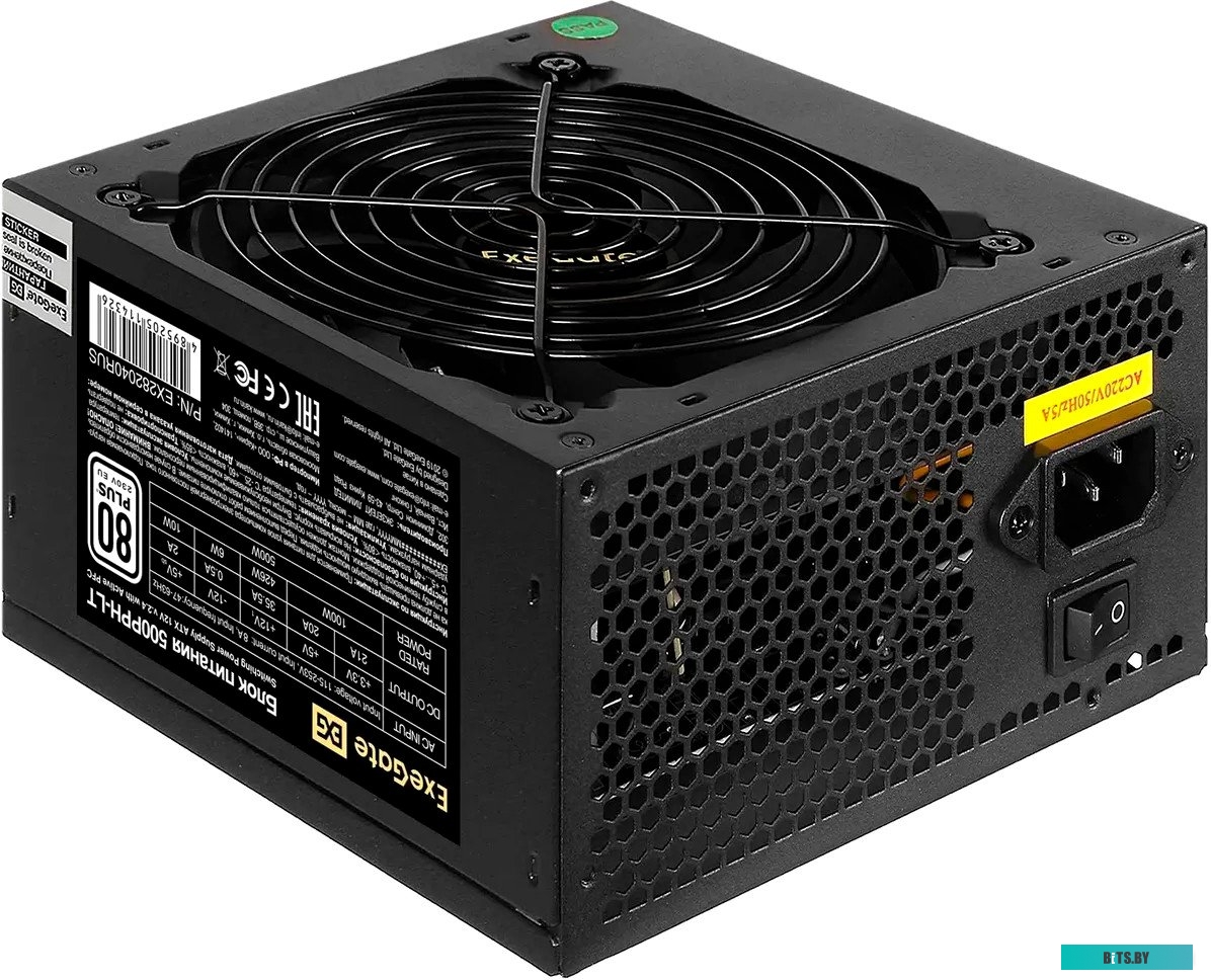 Блок питания 700W Exegate 700PPH-LT-S-OEM 80+, ATX, black, APFC, 12cm, 24p, (4+4)p, 5*SATA, 3*IDE EX282048RUS-S-OEM