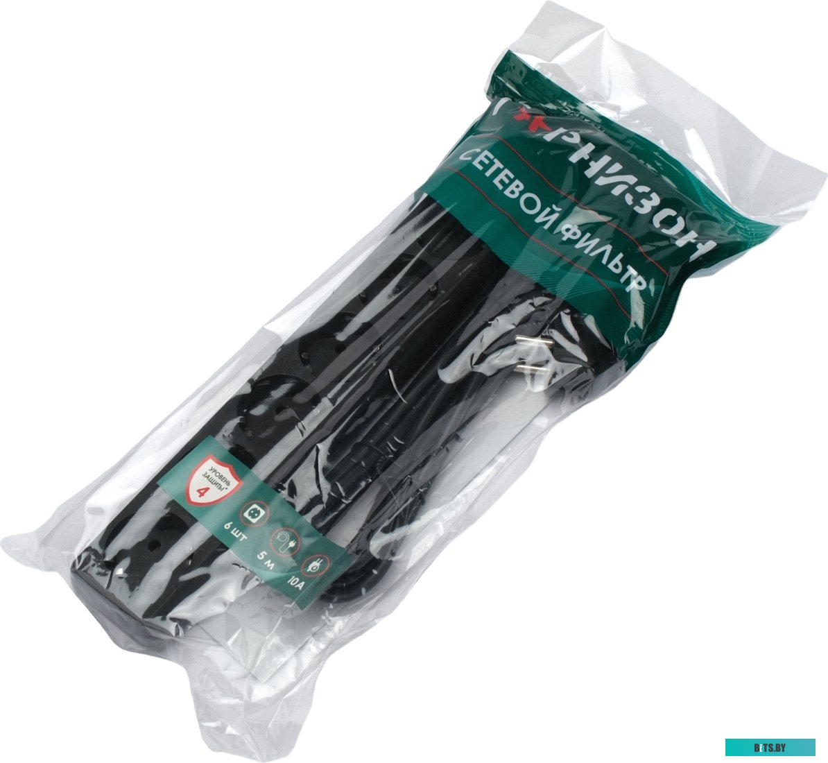 Сетевой фильтр Гарнизон ECL-6-W-5 6р, 10А, 5м, ур.защиты 4, белый, пакет ECL-6-W-5