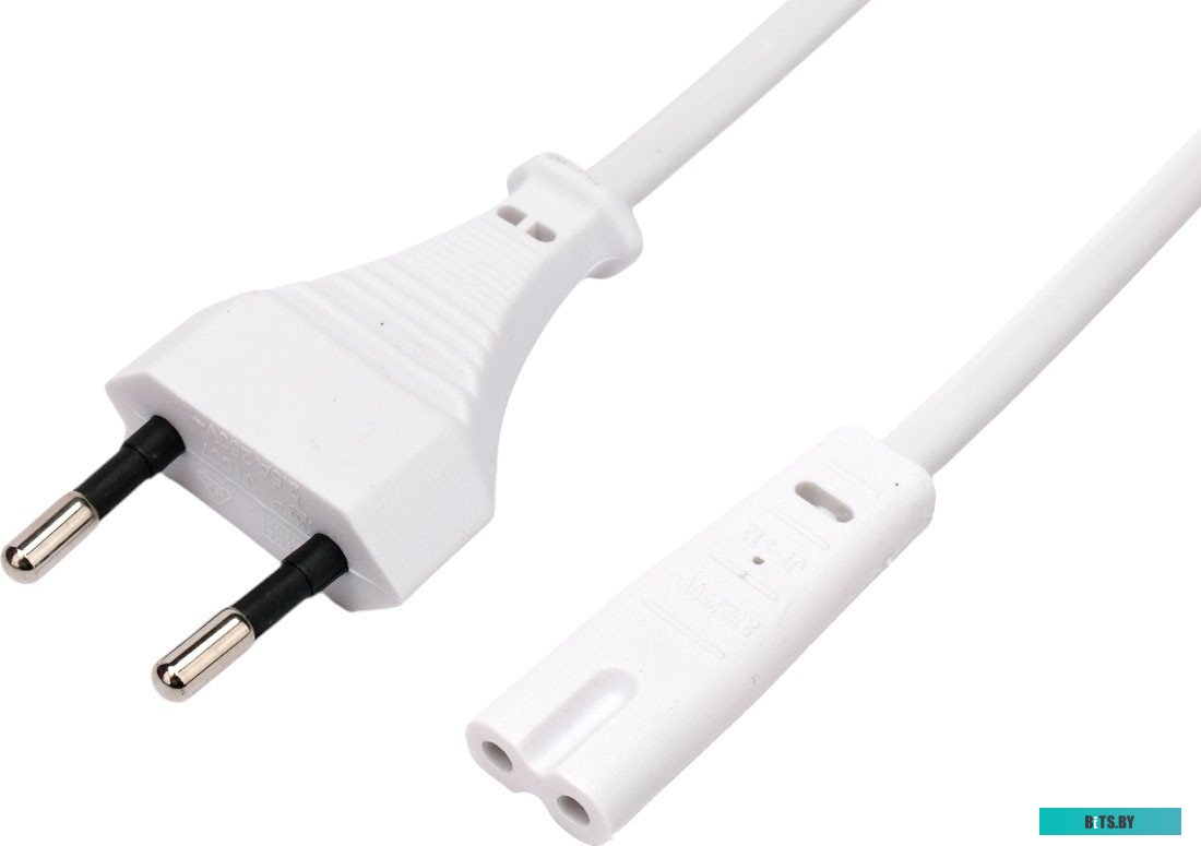 Кабель питания Cablexpert PC-184W-VDE-1.8М CEE 7/16-C7, 2x0.75мм2, 2.5А, VDE, 1.8м, белый PC-184W-VDE-1.8М