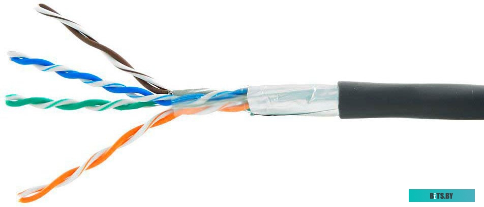 Кабель витая пара F/UTP 5e кат. 4 пары Cablexpert FPC-5051E-4-CU-OUTR/100 outdoor 4x2x0.51 на тросу, медный, однож., 100м, box, черный FPC-5051E-4-CU-