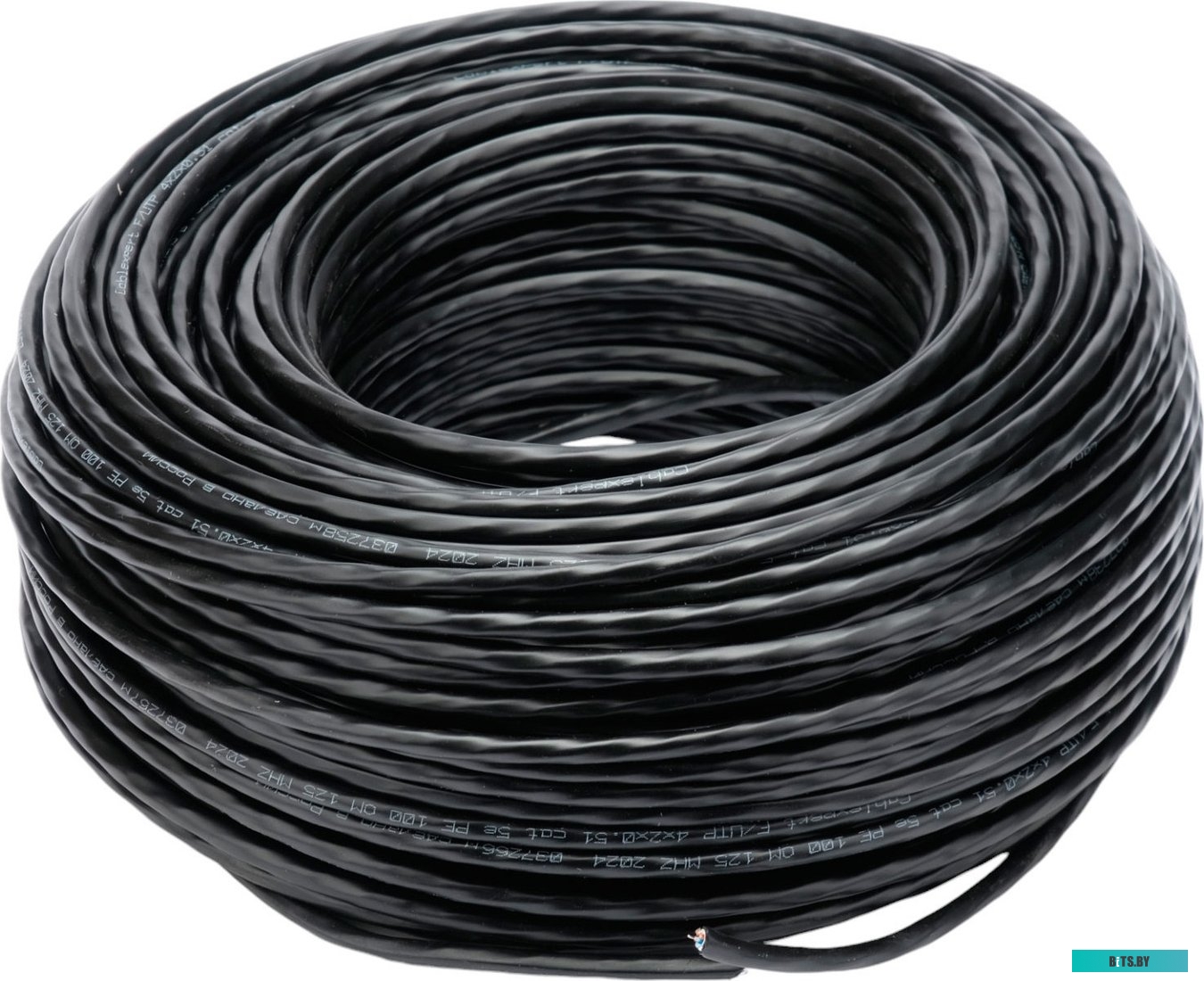 Кабель витая пара F/UTP 5e кат. 4 пары Cablexpert FPC-5051E-4-CU-OUTR/100 outdoor 4x2x0.51 на тросу, медный, однож., 100м, box, черный FPC-5051E-4-CU-