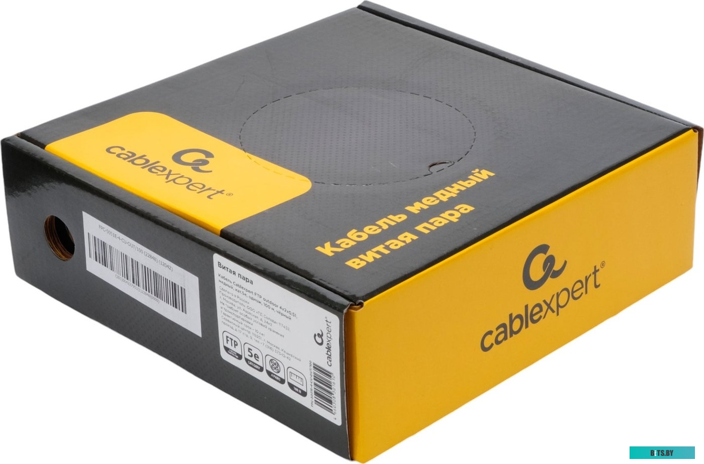 Кабель витая пара F/UTP 5e кат. 4 пары Cablexpert FPC-5051E-4-CU-OUTR/100 outdoor 4x2x0.51 на тросу, медный, однож., 100м, box, черный FPC-5051E-4-CU-