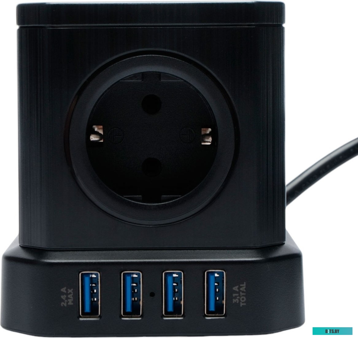 Сетевой фильтр Cablexpert TWR-5-U4-B-3 Tower 5р, 10А, 4хUSB, 3.1А, 3м, ур.защиты 4+, черный, коробка TWR-5-U4-B-3