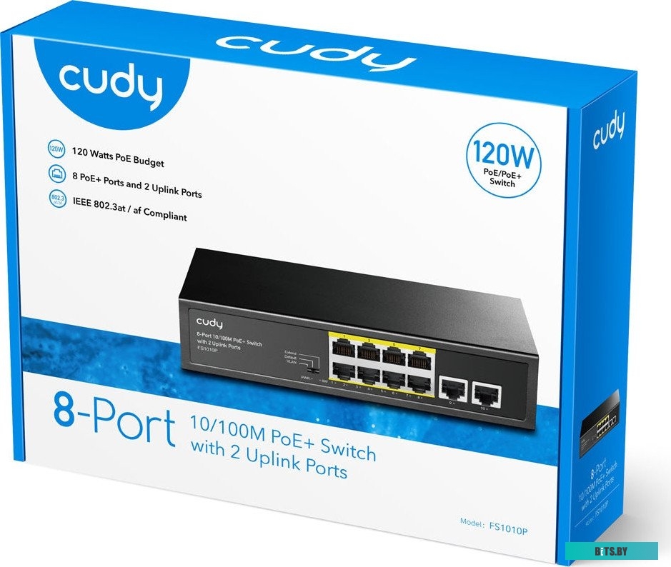 Коммутатор CUDY FS1010P, неуправляемый FS1010P