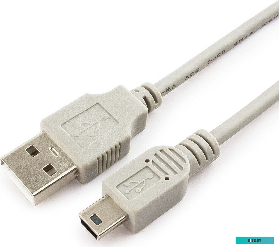 Кабель интерфейсный USB 2.0 Cablexpert CC-USB2-AM5P-6-N AM/MiniUSB, медь, экран, Pro, 1.8м серый, пакет CC-USB2-AM5P-6-N