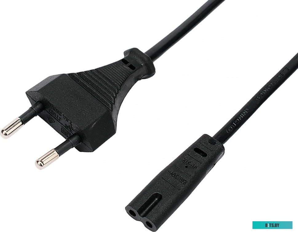 Кабель питания Cablexpert PC-184/2-1.5М CEE 7/16-C7, 2х0.5мм2, 2.5А, 1.5м, черный PC-184/2-1.5М