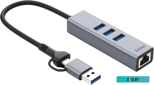 Сетевой адаптер Gigabit Ethernet Digma DLA-GEUCH3 USB 3.0 DLA-GEUCH3