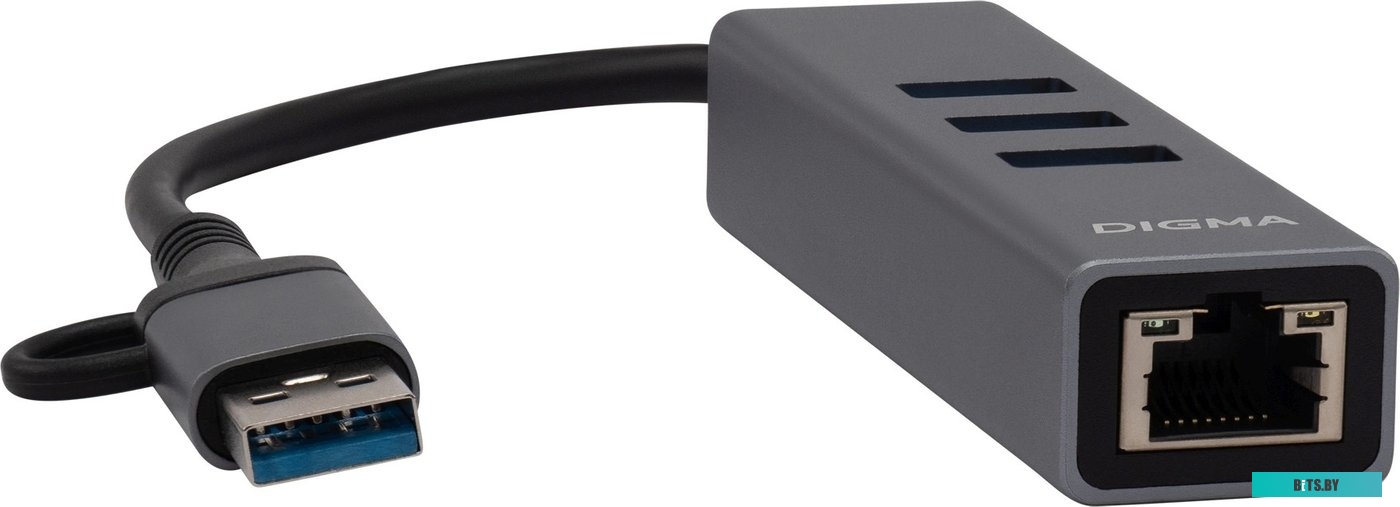 Сетевой адаптер Gigabit Ethernet Digma DLA-GEUCH3 USB 3.0 DLA-GEUCH3