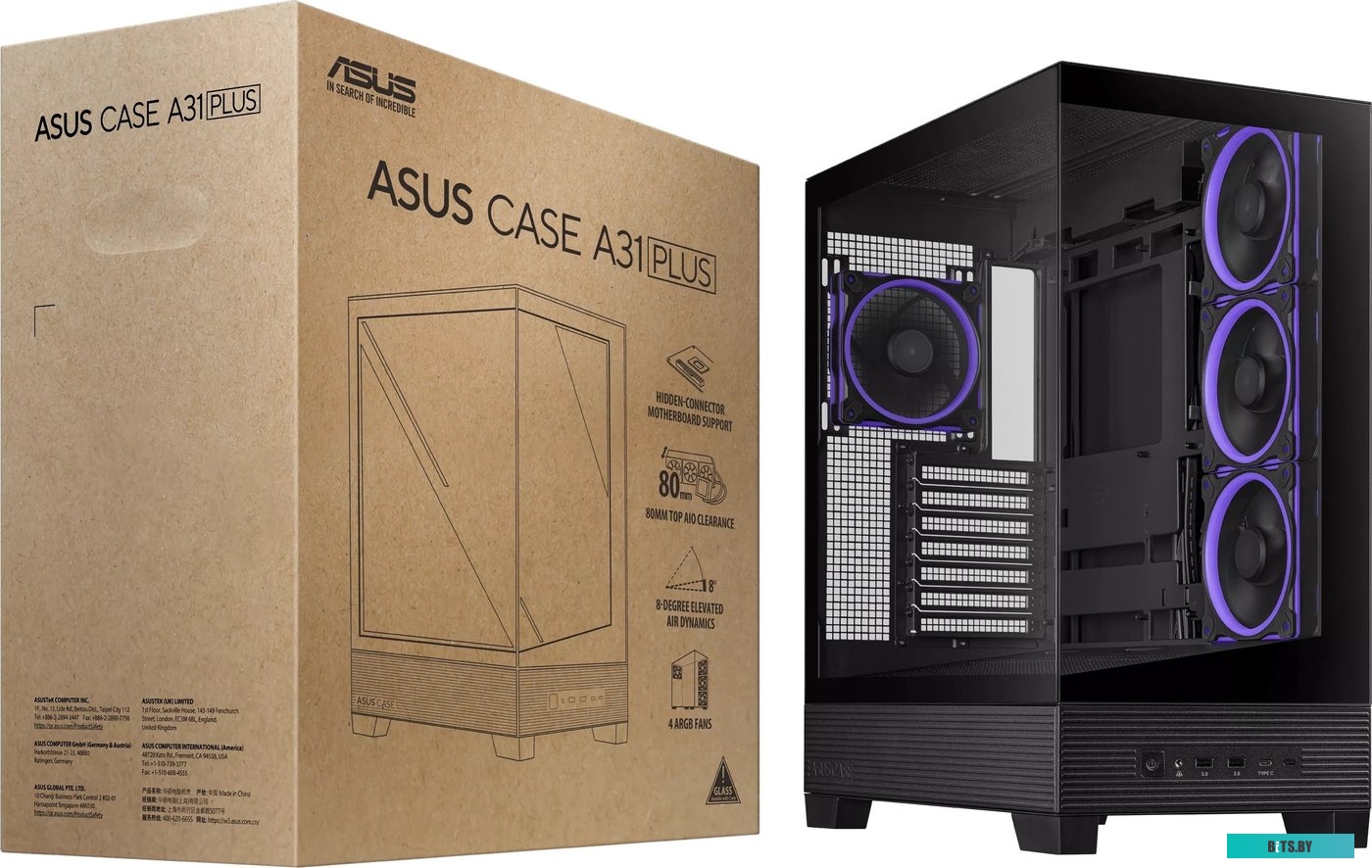 Корпус ASUS TUF GAMING GT302 TG ARGB BLACK (90DC00I0-B19000) GT302/ARGB FANS/BLK 90DC00I0-B19000