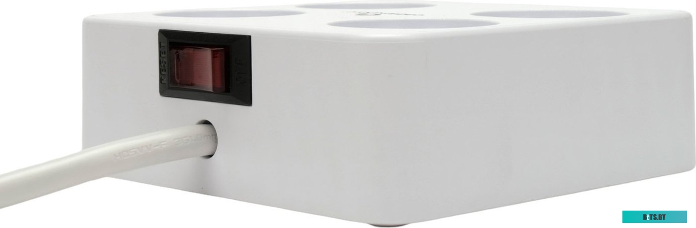 Сетевой фильтр Cablexpert PLT-4-C2U2-W-3 Plate 4р, 10А, 2xType-C PD, 20Вт, 2xUSB, 3м, ур.защиты 4+, белый, коробка PLT-4-C2U2-W-3