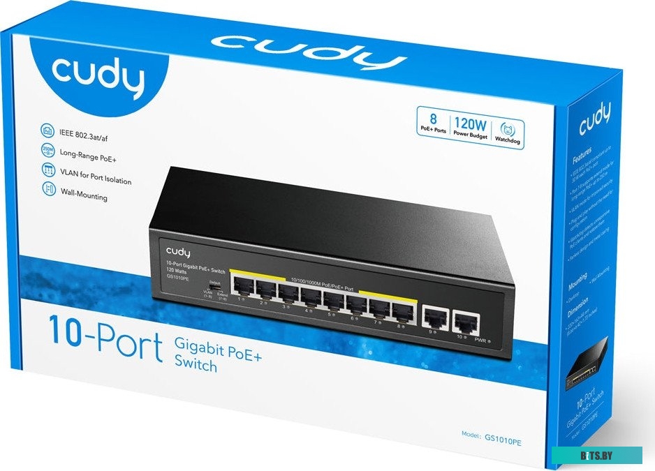Коммутатор CUDY GS1010P, неуправляемый GS1010P