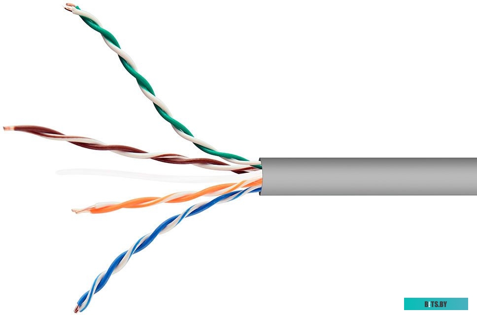 Кабель UTP cat 5E Cablexpert UPC-5051E-SOL/50  50м, 4 пары, 0.51 мм, CCA, однож., серый UPC-5051E-SOL/50