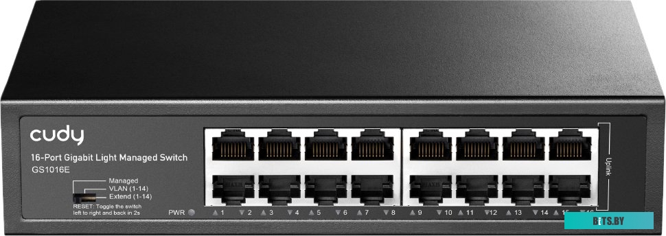 Коммутатор управляемый Cudy GS1016E 16-Port Gigabit Light, 16 Gigabit RJ45 Ports, Rack-mountable Steel Case(Rack-Mount kits included), Power Saving GS
