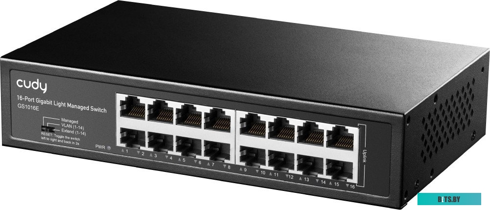 Коммутатор управляемый Cudy GS1016E 16-Port Gigabit Light, 16 Gigabit RJ45 Ports, Rack-mountable Steel Case(Rack-Mount kits included), Power Saving GS