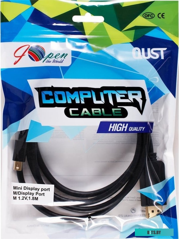 ACG609-1.8M Кабель-переходник DisplayPort M-> HDMI M 4K@60Hz 1.8m Aopen/Qust <ACG609-1.8M>