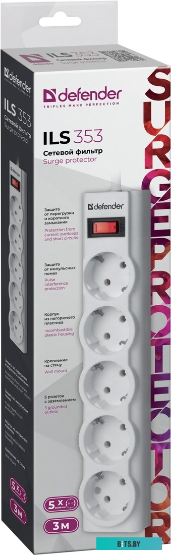 99353 Сетевой фильтр 3M ILS 353 WHITE 99353 DEFENDER