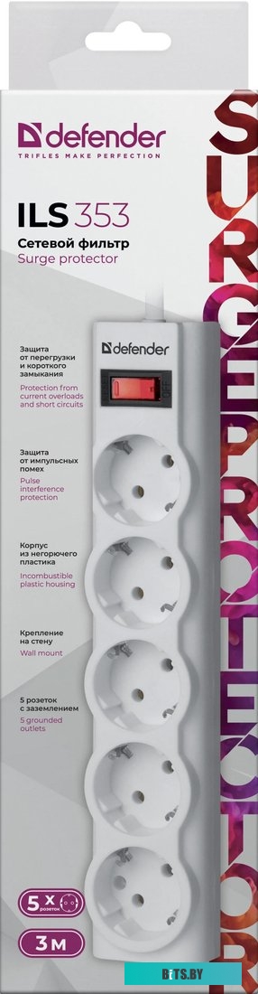 99353 Сетевой фильтр 3M ILS 353 WHITE 99353 DEFENDER