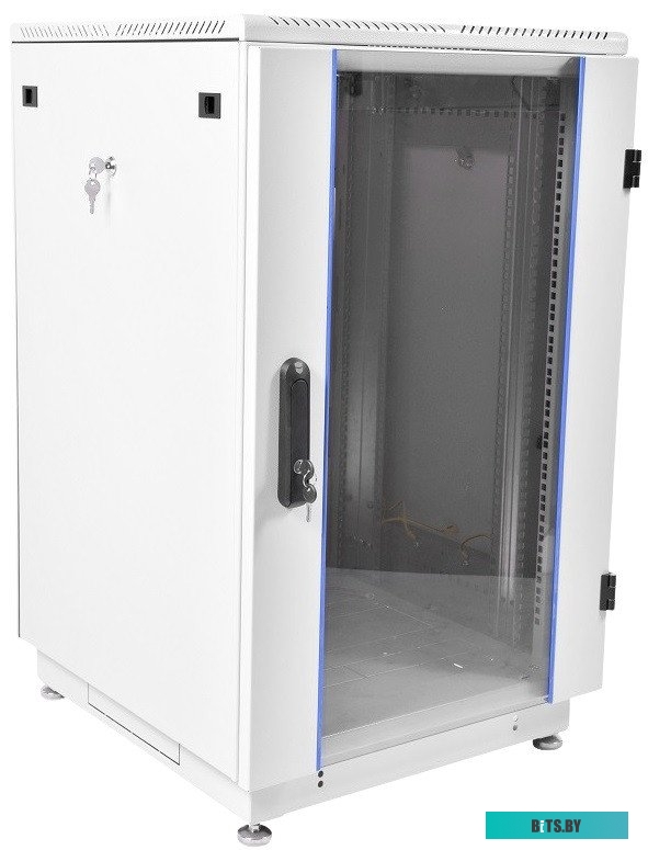 ШТК-М-22.6.6-1ААА Шкаф коммутационный ЦМО (ШТК-М-22.6.6-1ААА) напольный 22U 600x600мм пер.дв.стекл задн.дв.стал.лист 2 бок.пан. направл.под закл.гайки