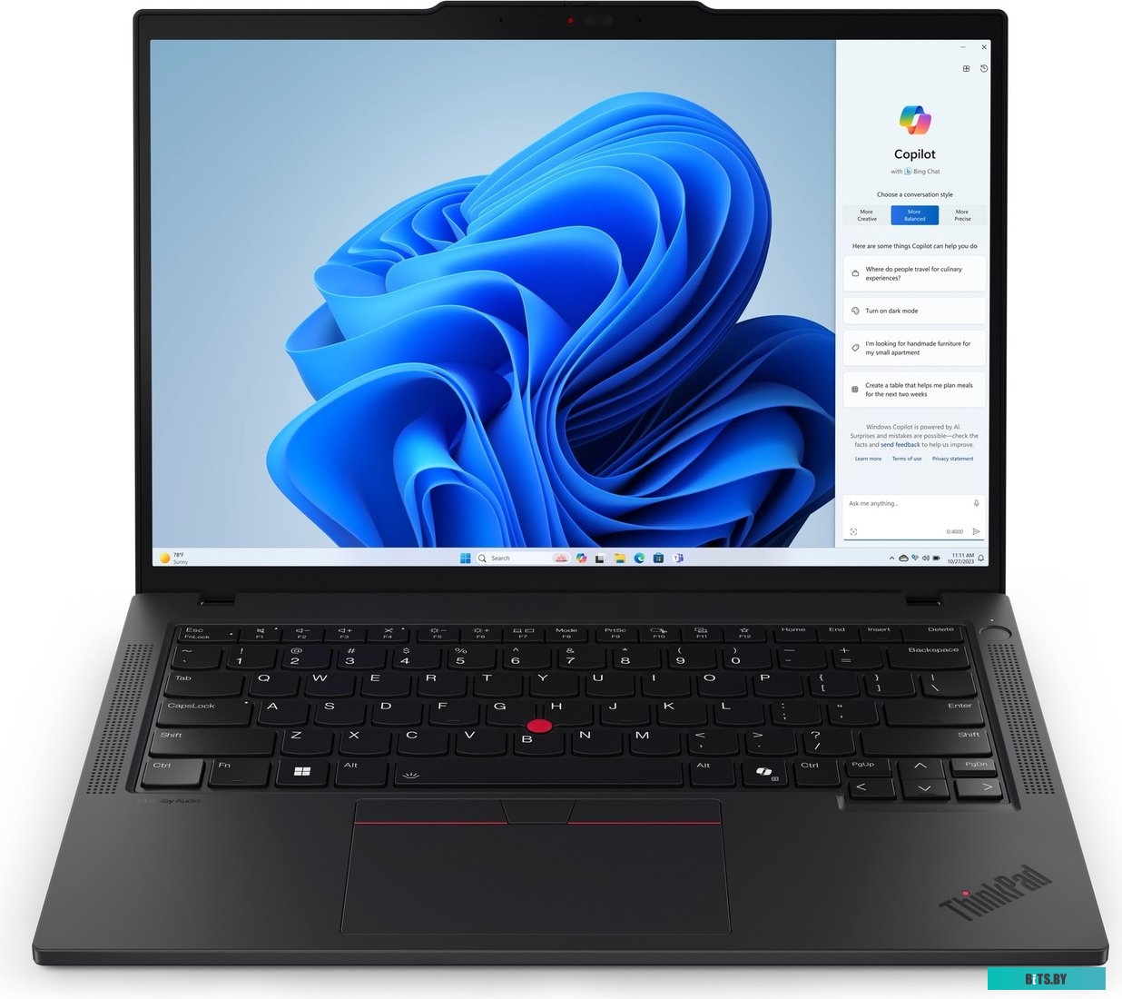 Ноутбук Lenovo ThinkPad T14s G3  14" WUXGA, Intel Core i5-1240P, 16Gb, 512Gb SSD, no ODD, Intel Iris Xe  Graphics , Win11 Pro, черный(21BSA01QCD)*