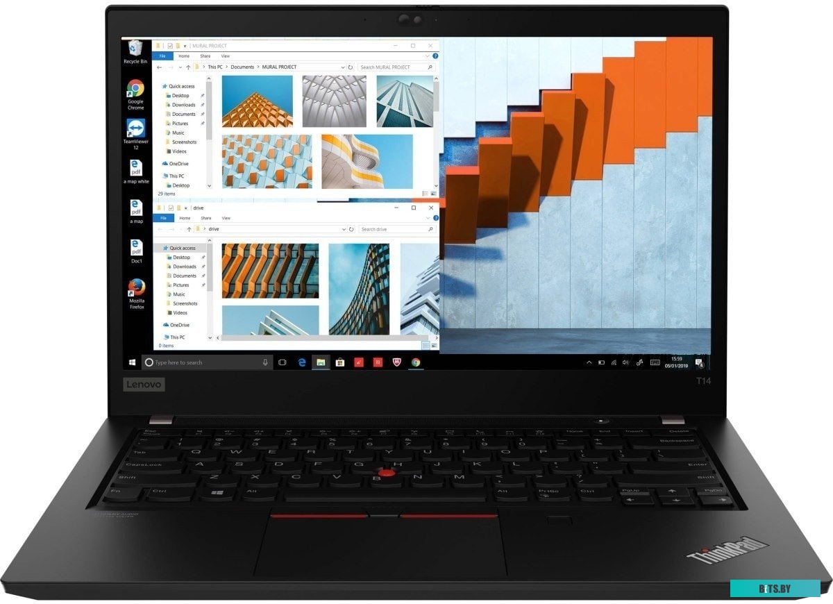 Ноутбук Lenovo ThinkPad T14 Gen 2 Core i5 1135G7 16Gb SSD512Gb Intel UHD Graphics 14" IPS FHD (1920x1080) Windows 11 Professional black WiFi BT Cam (2