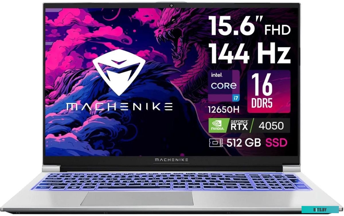 JJ00GB00ERU Ноутбук Machenike L15 Pro 15.6"(1920x1080 IPS 144Hz)/Intel Core i7 12650H(2.3Ghz)/16384Mb/512PCISSDGb/noDVD/Ext:nVidia GeForce RTX4050(614