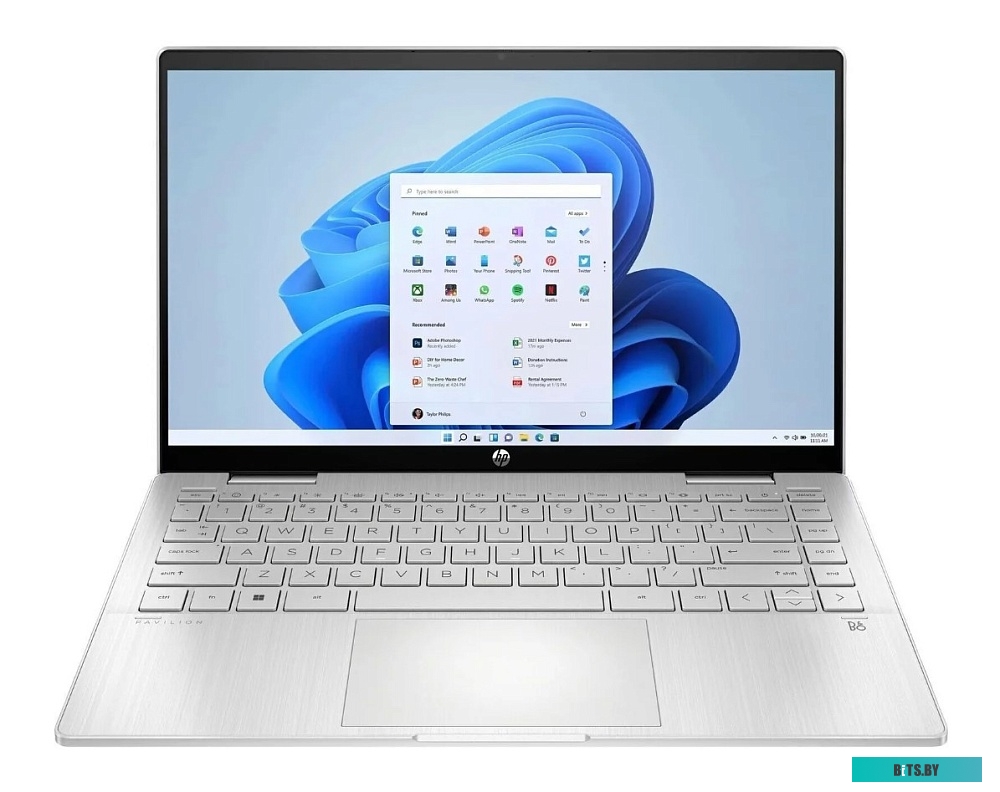 Ноутбук HP Pavilion x360 14-ek1006nia Core i5 1335U 8Gb SSD512Gb Intel Iris Xe graphics 14" IPS Touch FHD (1920x1080) Windows 11 Home silver WiFi BT C
