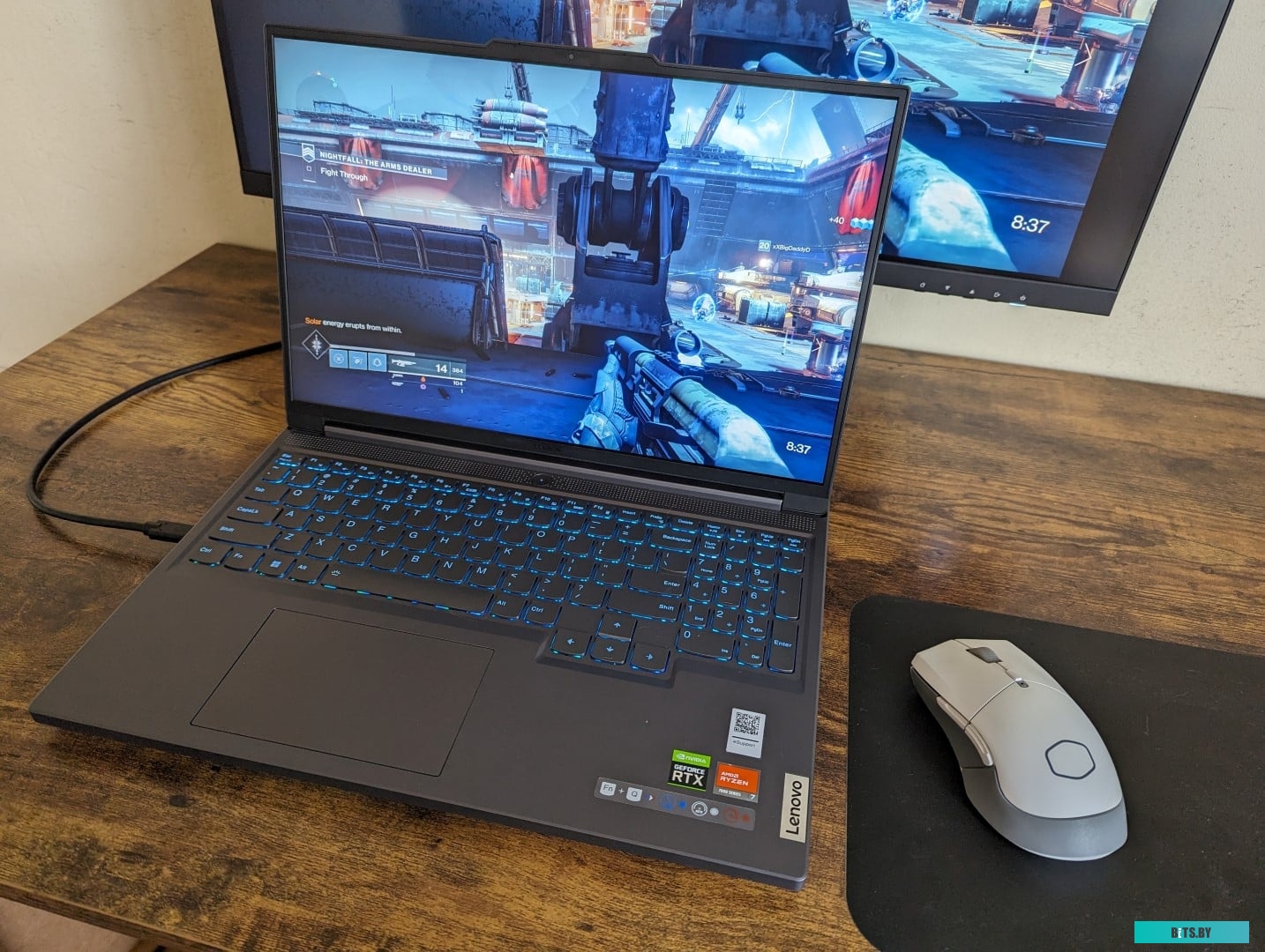 82Y9000BRK Ноутбук Lenovo Legion Slim 5 16APH8 Ryzen 7 7840HS 16Gb SSD1Tb NVIDIA GeForce RTX4070 8Gb 16" IPS WQXGA (2560x1600) noOS grey WiFi BT Cam (