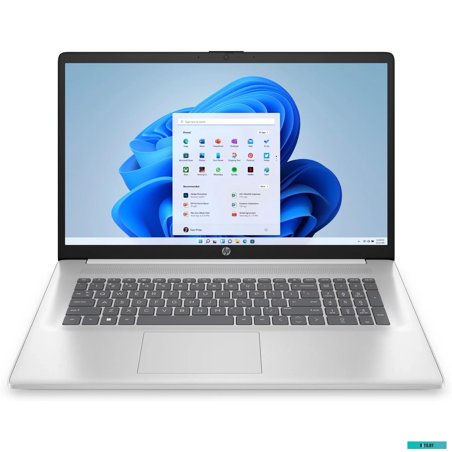 9Q9K3EA Ноутбук HP 17-cp2161ng Ryzen 5 7520U 8Gb SSD512Gb AMD Radeon 17.3" IPS FHD (1920x1080) Windows 11 silver WiFi BT Cam (9Q9K3EA)