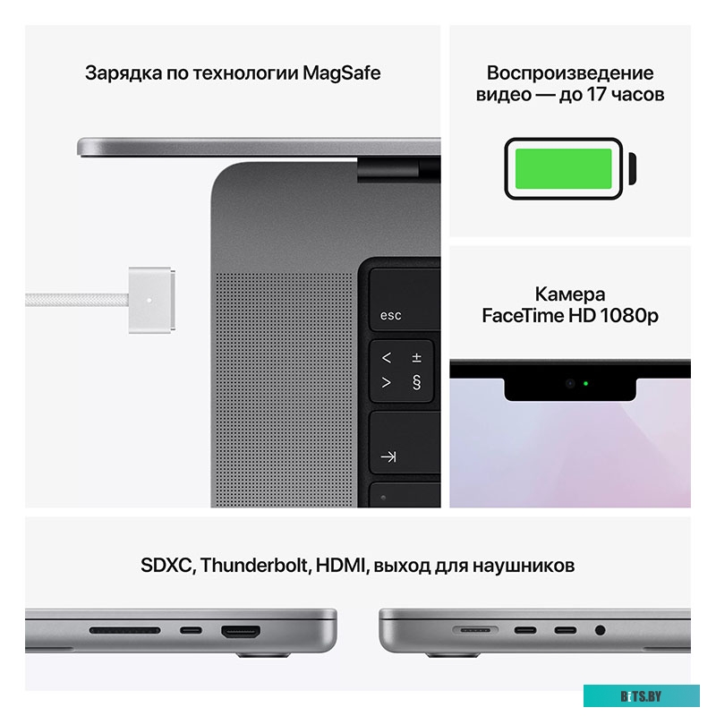 MKGQ3ID/A Ноутбук MacBook Pro 14" Space Grey 10CPU/16GPU 16/1TB Apple M1Pro MKGQ3ID/A A2442