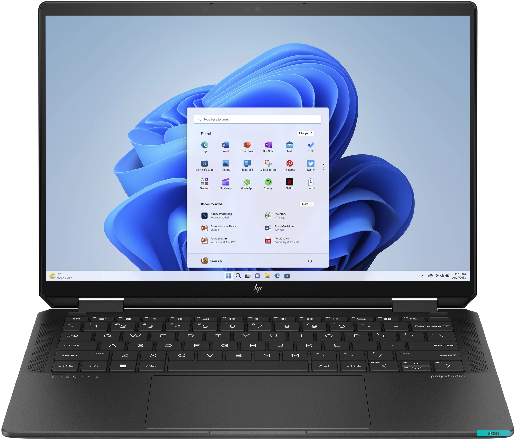 9U021EA Ноутбук HP Spectre x360 14-eu0001ci Core Ultra 7 155H 32Gb SSD2Tb Intel Arc 14" OLED Touch 2.8K (2880x1800) Windows 11 Home black WiFi BT Cam 