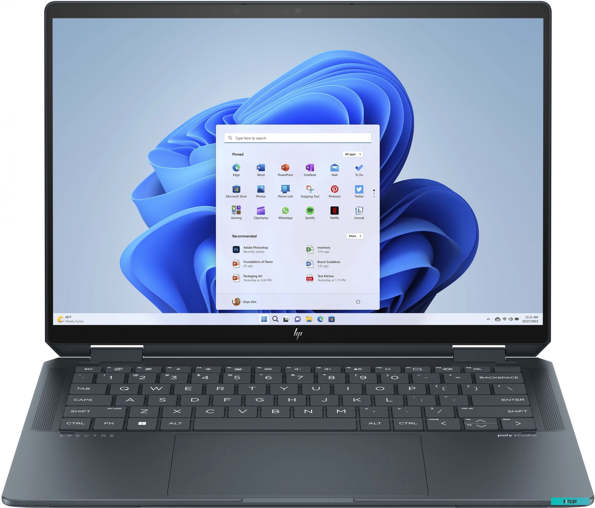 9U020EA Ноутбук HP Spectre x360 14-eu0000ci Core Ultra 7 155H 32Gb SSD2Tb Intel Arc 14" OLED Touch 2.8K (2880x1800) Windows 11 Home blue WiFi BT Cam (