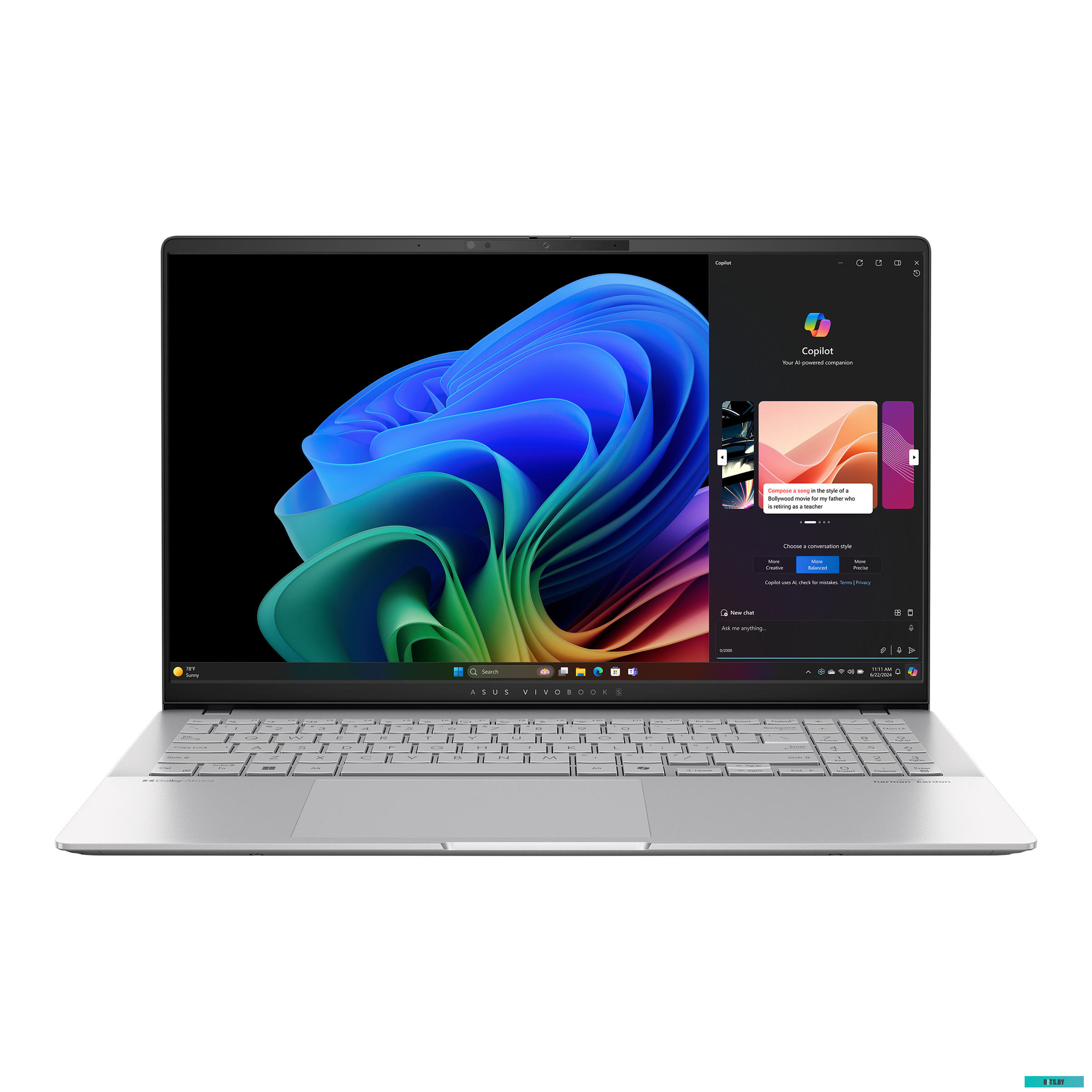 Ноутбук ASUS Vivobook S 15 OLED S5507QA-MA078W Cool Silver (90NB14Q2-M007X0) 90NB14Q2-M007X0