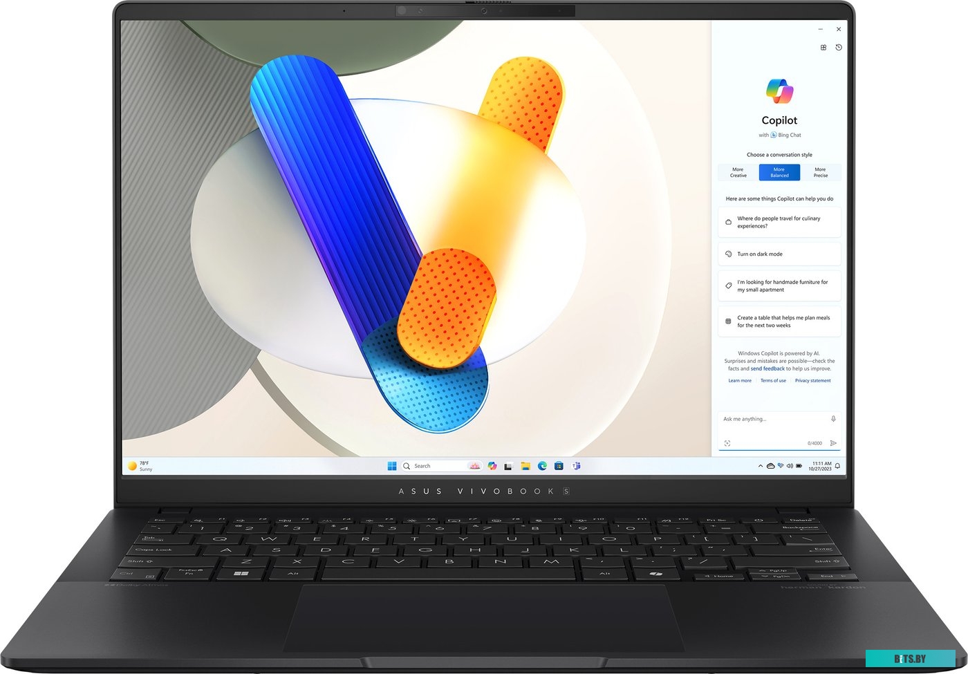 Ноутбук ASUS Vivobook S 14 OLED S5406SA-QD200 90NB15R3-M00CB0_Win11P