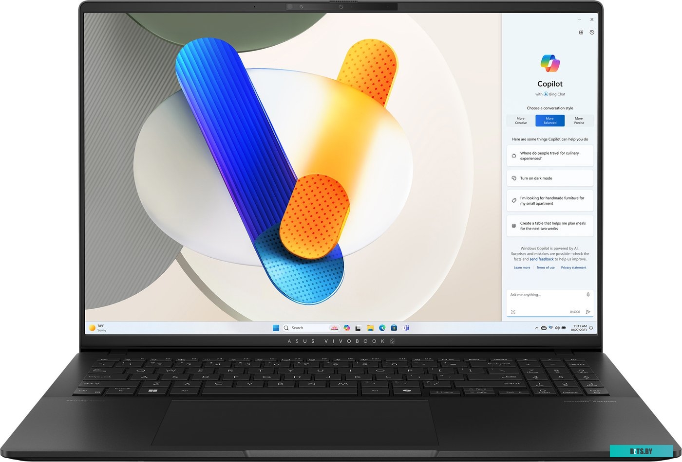 Ноутбук ASUS Vivobook S16 OLED S5606CA-RI075 черный 90NB1553-M009K0_Win11P