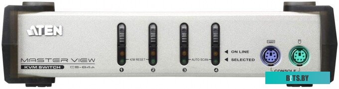 КVM-переключатель ATEN CS84AC-AT, 4 Port Switch (в комплекте: 1.2m PS/2 кабель х 2)