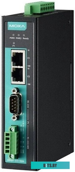 Переходник MOXA NPort IA5150AI, 1 Port RS-232/422/485 (DB9M) в 2 Port 10/100BaseTX, 1KV serial surge, 2 KV