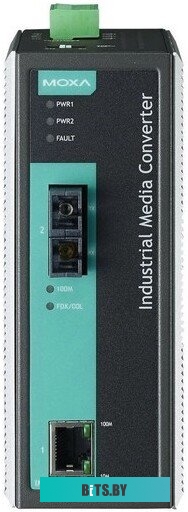 Индустриальный конвертер MOXA IMC-101-S-SC-T, 1 Port 10/100BaseT(X) - 1 Port 100BaseFX (SM, SC), 40 км, от -40 до 75°C