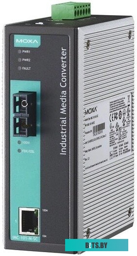 Индустриальный конвертер MOXA IMC-101-S-SC-T, 1 Port 10/100BaseT(X) - 1 Port 100BaseFX (SM, SC), 40 км, от -40 до 75°C