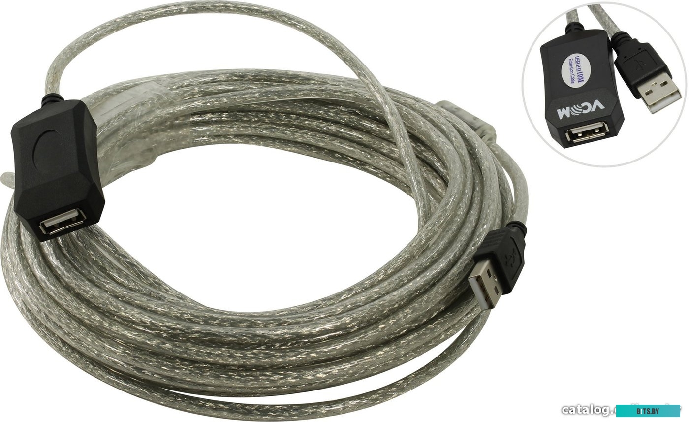 VCOM < VUS7049-5м > Кабель удлинительный активный USB 2.0 < A-- > A > 5м