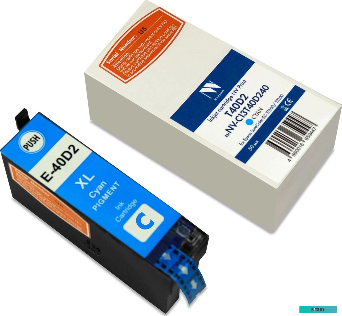 Картридж струйный NVP NV-C13T40D240 T40D2 Cyan для Epson SureColor SC-T5100/T3100 (50 мл) NV-C13T40D240