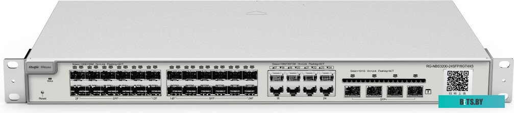 RG-NBS5200-24SFP/8GT4XS Ruijie Reyee 24-Port SFP L2+ Managed Switch, 24 SFP Slots, 8 Gigabit RJ45 Combo Ports,4 *10G SFP+ Slots,19-inch Rack-mountable