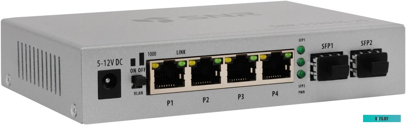 Коммутатор SNR SNR-S1904GP-2S (L2) 4x1Гбит/с 2SFP 4PoE 65W неуправляемый SNR-S1904GP-2S