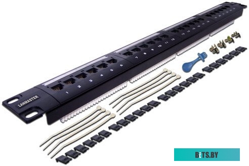 Патч-панель Lanmaster LAN-PPL48U6 19", 2U, Cat 6, 48 портов RJ45 (8p8c), неэкранированная, Dual IDC (110/KRONE) LAN-PPL48U6