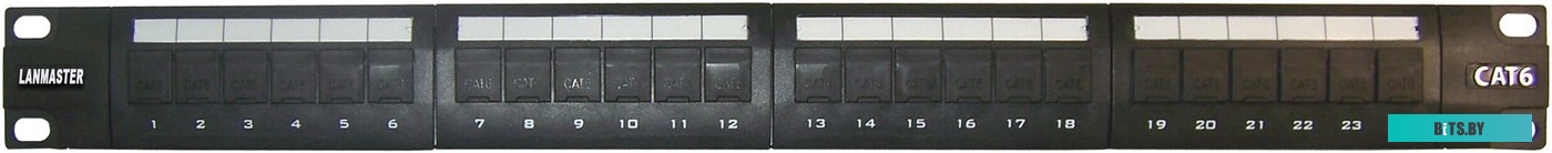Патч-панель Lanmaster LAN-PPL48U6 19", 2U, Cat 6, 48 портов RJ45 (8p8c), неэкранированная, Dual IDC (110/KRONE) LAN-PPL48U6