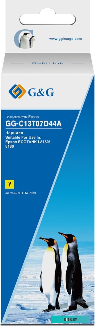 Чернила G&G T6734Y желтые для Epson L800/805/810/850/1800 (100мл)