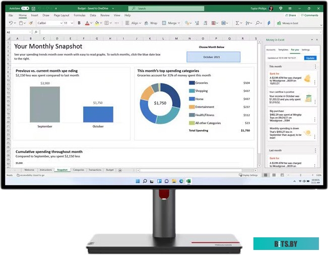 Монитор Lenovo 27" ThinkVision P27h-30 черный 63A1GAT1UK