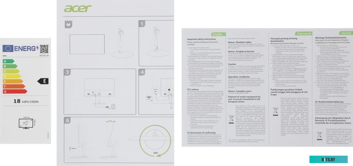 Монитор Acer SH242YG0bmiphx UM.QS2CD.004